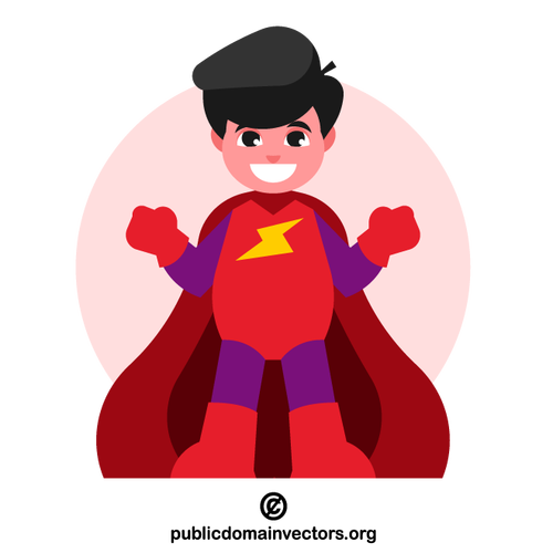 Garçon en costume de super-héros