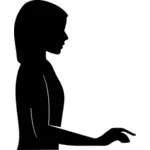 Kvinnliga siluett med förlängda arm vektor ClipArt