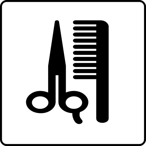 Vector tekening van kappers salon hotel symbolen