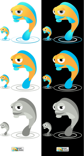 Dibujos animados peces personajes vector clip art