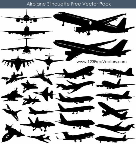Flugzeug-Silhouetten-Grafik-Pack