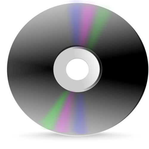 Grayscale CD label vector image