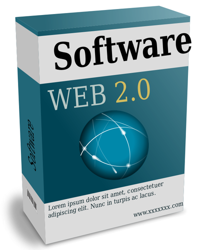 Web 2.0 software box vektorový obrázek