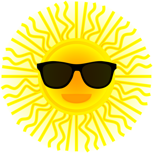 Solen med solbriller vektortegning