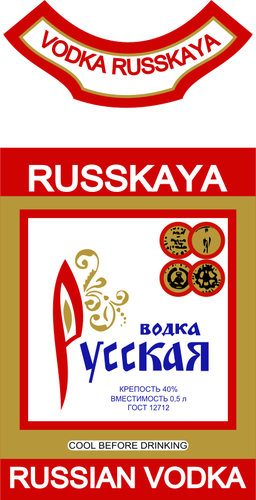 Etichetta di vettore di vodka russa