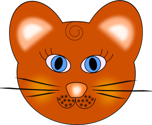 Голова кошки с голубыми глазами векторное изображение