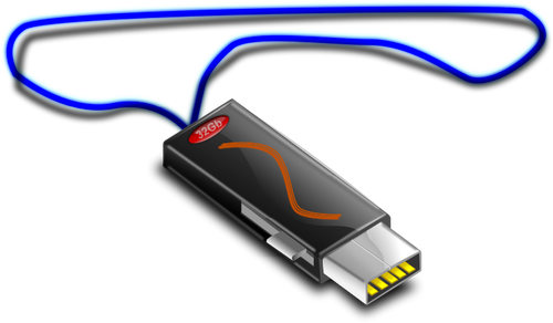 Stick-ul USB pe cablul de alimentare grafică vectorială
