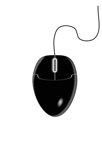 Ilustración vectorial de ratón de la computadora negro 2