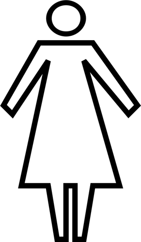 Naisten wc-linja taidemerkki vektorigrafiikka