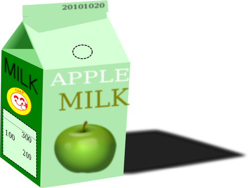 Image clipart vectoriel du carton de lait de pomme