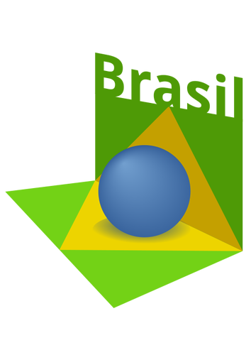ब्राज़िल झंडा कला 3 डी वेक्टर छवि