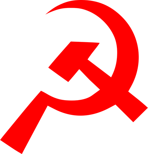 Communism sign of thin hammer and sickle vector image
