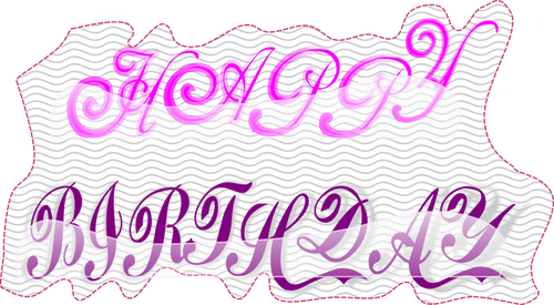 Desenho vetorial de logotipo roxo feliz aniversário