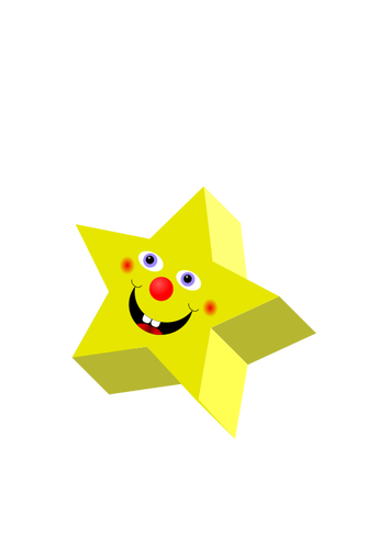 Happy star 3d vector clip art image