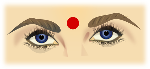 Indická paní oči vektorové ilustrace