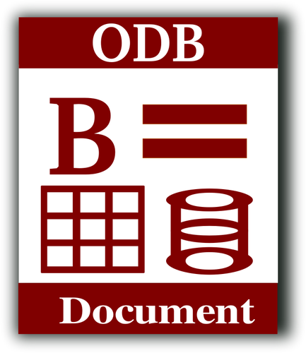 Immagine vettoriale di icona computer ODB documento database