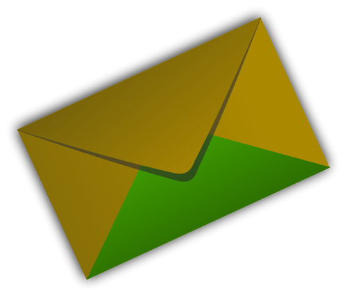 緑と茶色の封筒ベクター描画