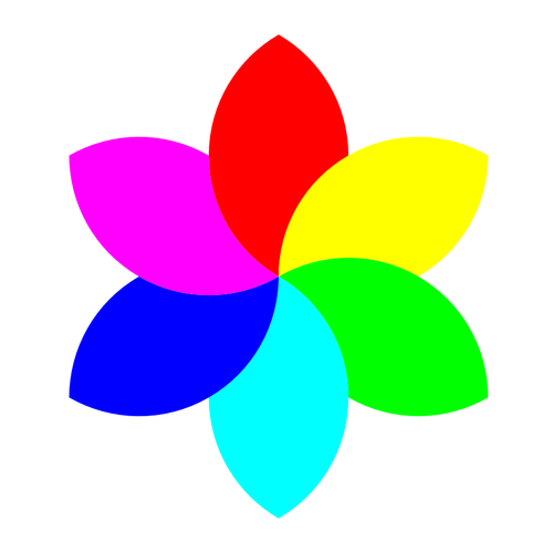 Blomma-liknande färgglada form vektorritning