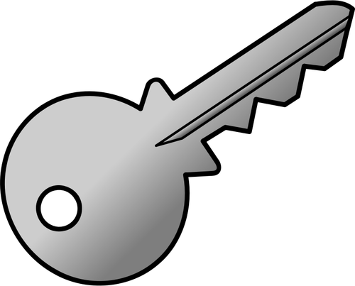 Vektor Klipart šedé stínované kovové dveře klíče