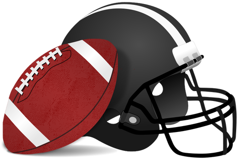 Шлем и мяч для американского футбола векторные картинки
