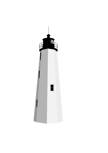 Black and white vector clip art of a lighthouse