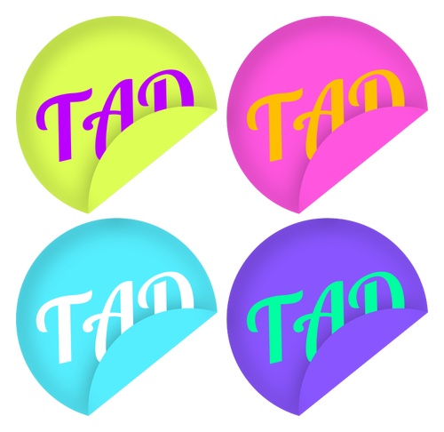 Set of TAD stickers vector graphics
