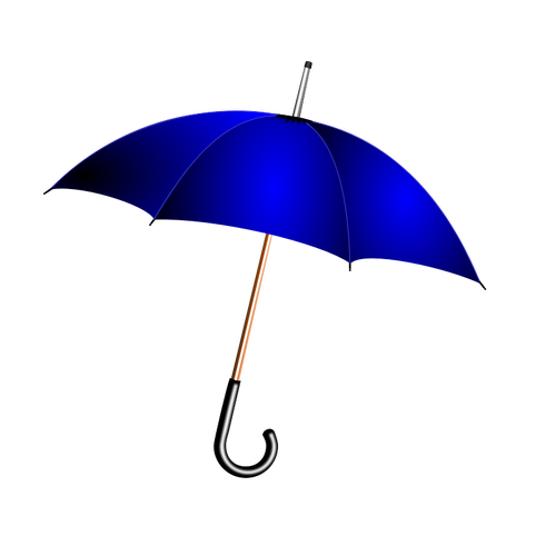 Ilustración vectorial del paraguas azul