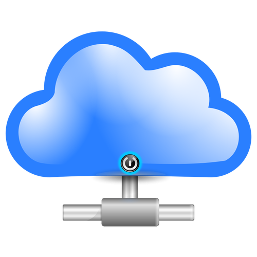 Zabezpečit cloud computingu vektorový obrázek ikony