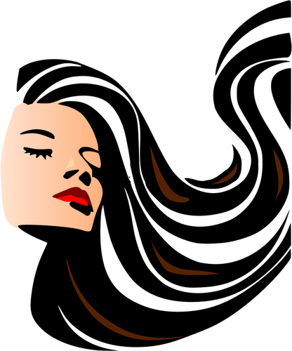 Grafika wektorowa kobiety z lśniące, długie włosy