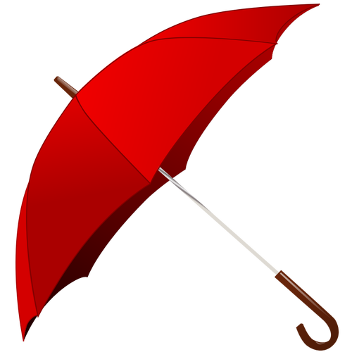 Открытый красный зонт векторное изображение