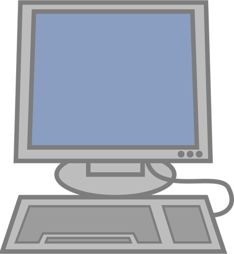 Computer met toetsenbord vectorillustratie