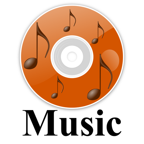 Музыкальный файл значка векторной графики