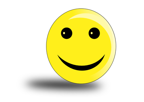 Happy smiley with shadow vector drawing