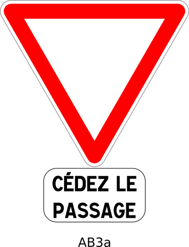 Give way French road sign vector image