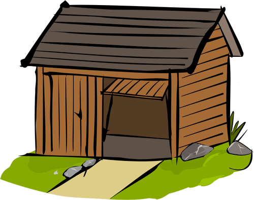 Illustration vectorielle de garage en bois