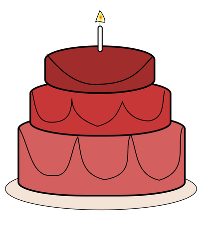 Большой день рождения торт с свеча векторные картинки