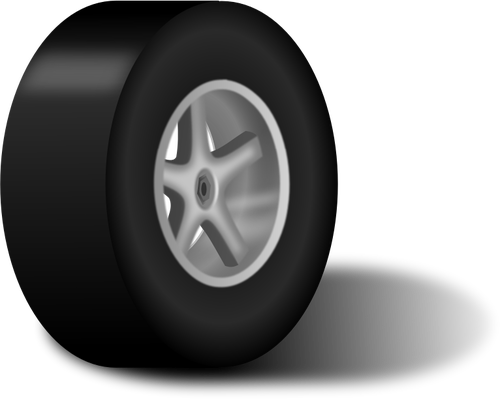 Classic car wheel with shadow vector clip art