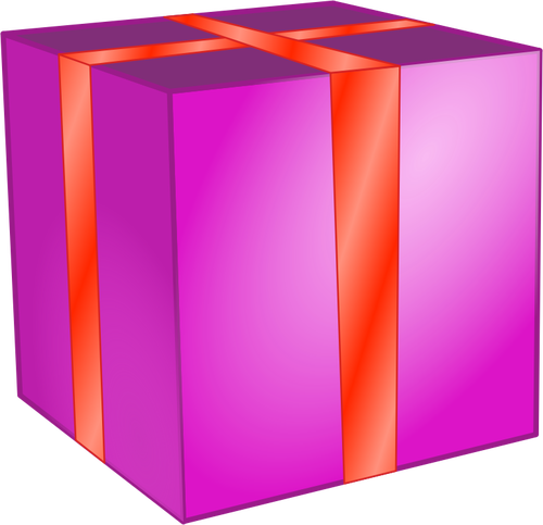 红丝带向量剪贴画粉红方形盒