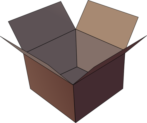 暗い茶色開く段ボール箱のベクトル画像