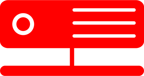 رسم متجه من رمز ملقم أحمر واحد