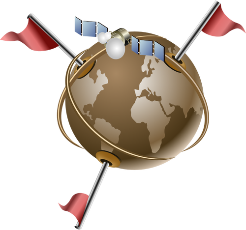 Vektor Klipart gps satelitní komunikace