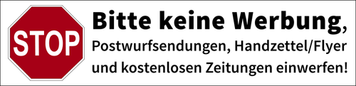 Vector illustration of a postbox label "No advertisements" in German