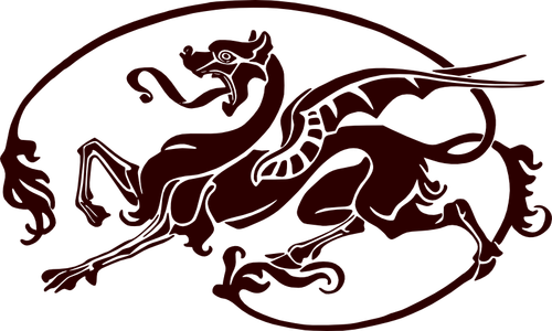 Image vectorielle de style art nouveau dragon