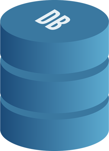Векторный рисунок символа Голубая базы данных