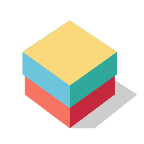 Immagine vettoriale di una scatola di colore
