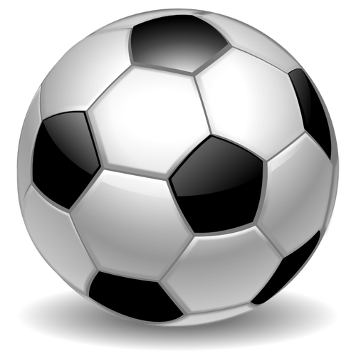 Voetbal met witte zeshoeken en zwarte vijfhoeken vectorafbeeldingen
