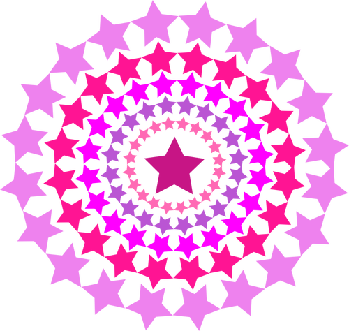 Cirkel med rosa stjärnor