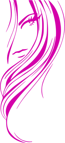 Vektortegning av rosa skildring av en kvinne