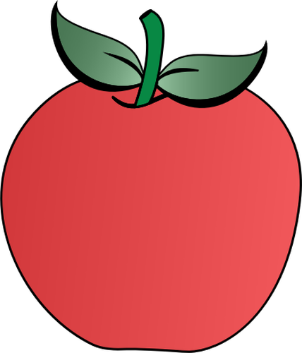 Vektori clipart kaksi lehteä omena