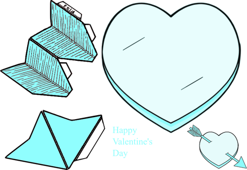 Aftelkalender voor Valentijnsdag papier hart collectie vector illustraties
